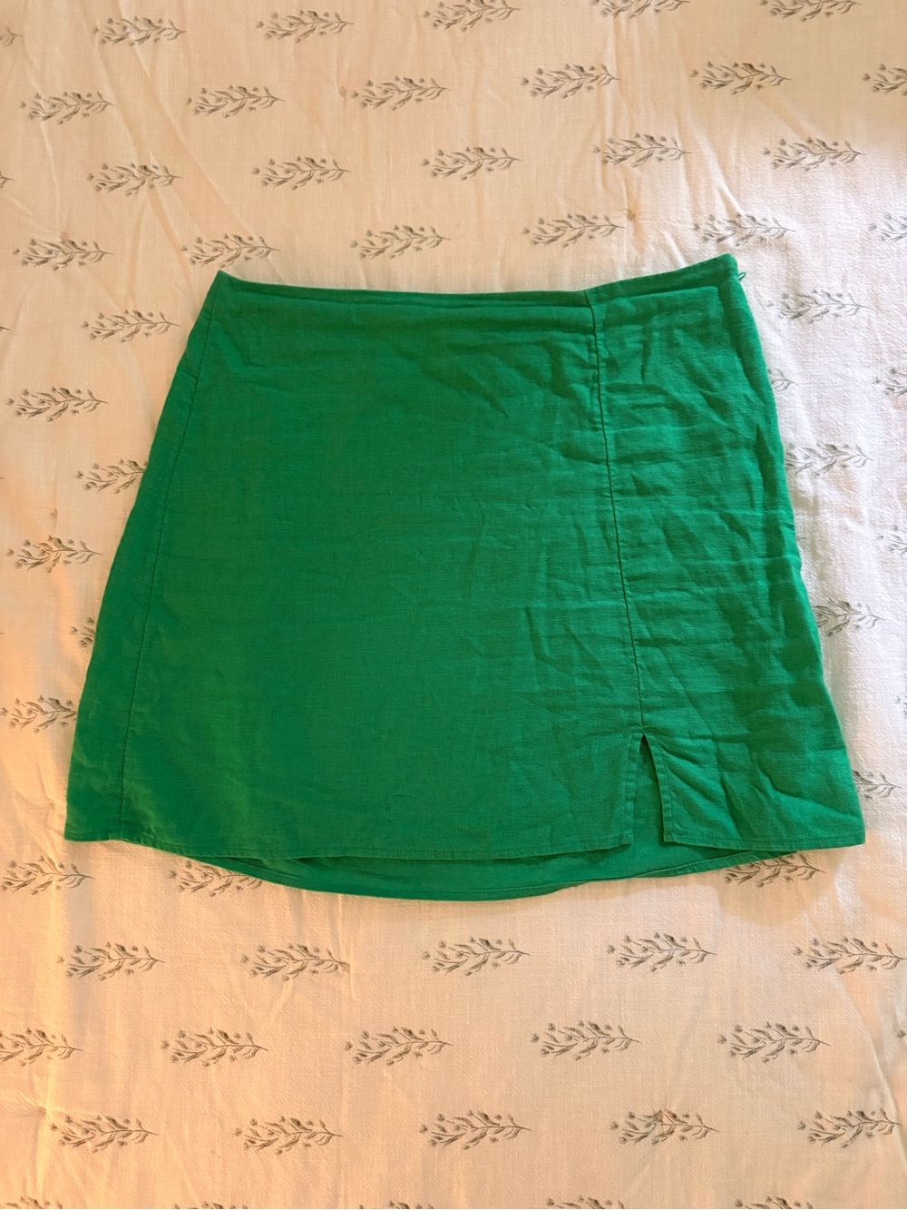 a new day Bright Green Mini Skirt with Front Slit